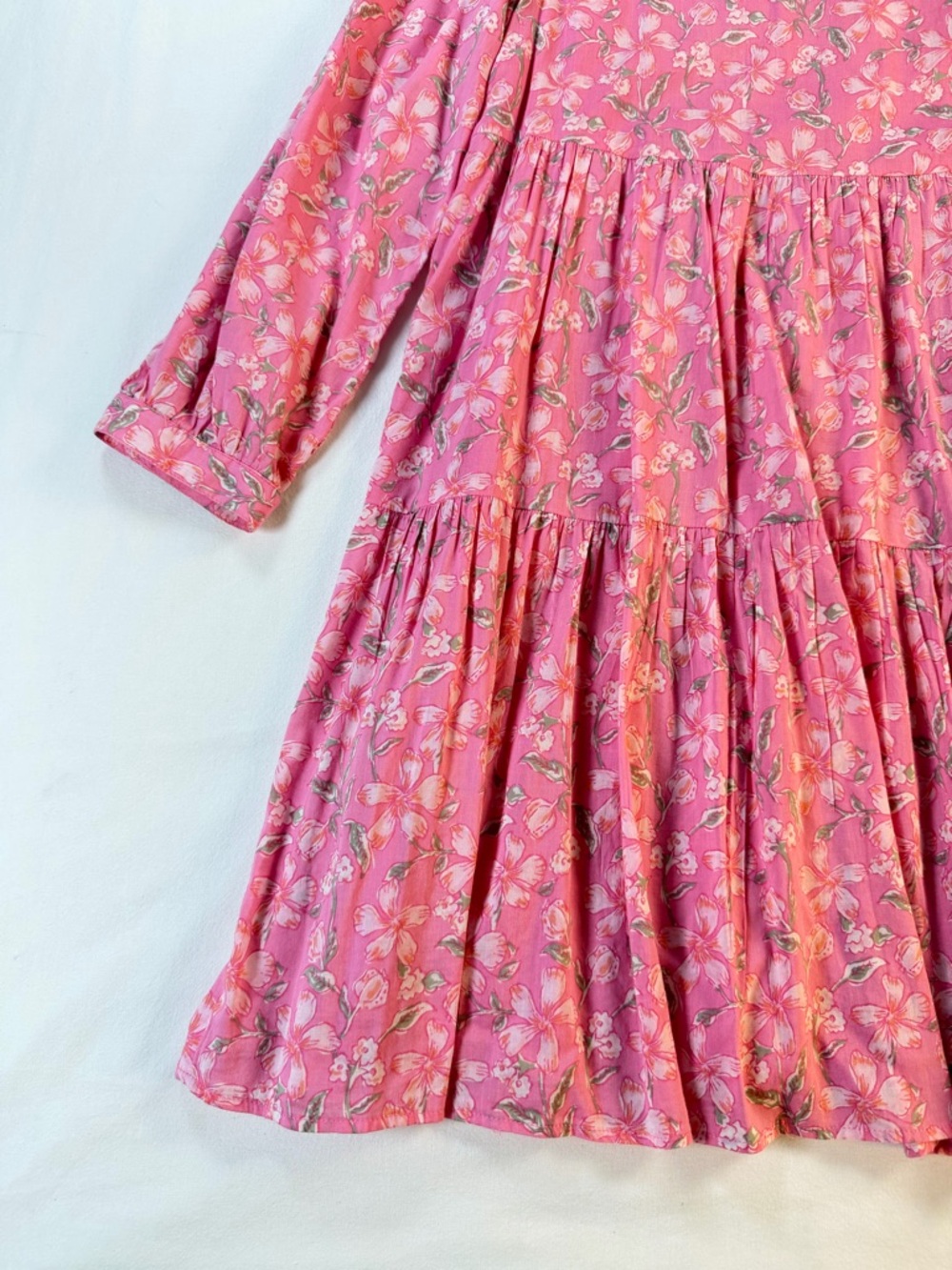 Vineyard Vines Oleander Floral Tiered Long Sleeve Dress Size Small - Picture 2 of 8
